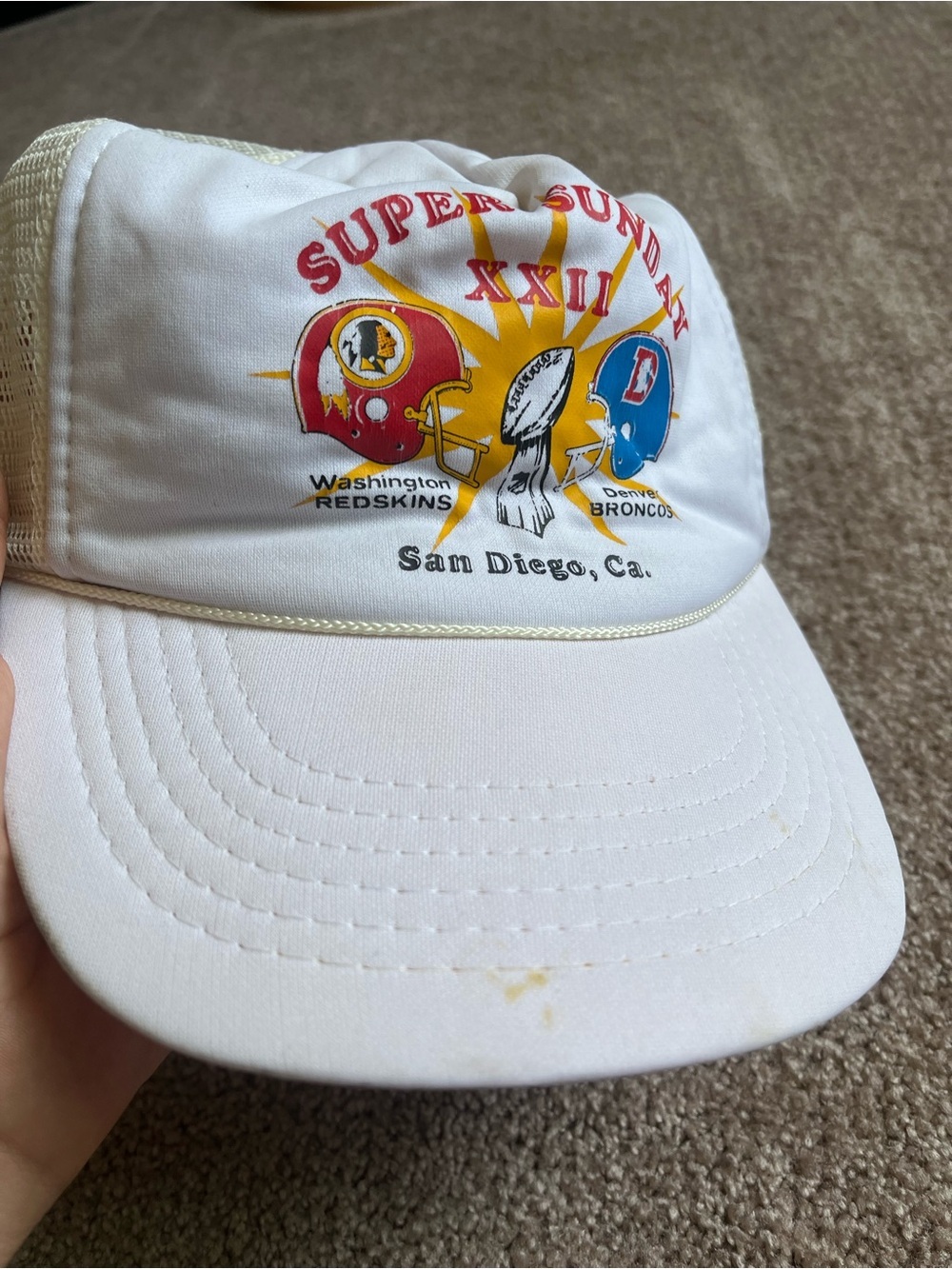 VTG ‘88 SuperBowl 22 White Trucker Style Cap - Picture 5 of 5